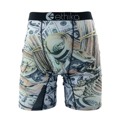 ETHIKA Men’s Boxer Briefs – Sexy Breathable Underwear Trunks, Quick-Dry Swim Underpants, Plus Size S–3XL Comfortable Fit Underwear for Men