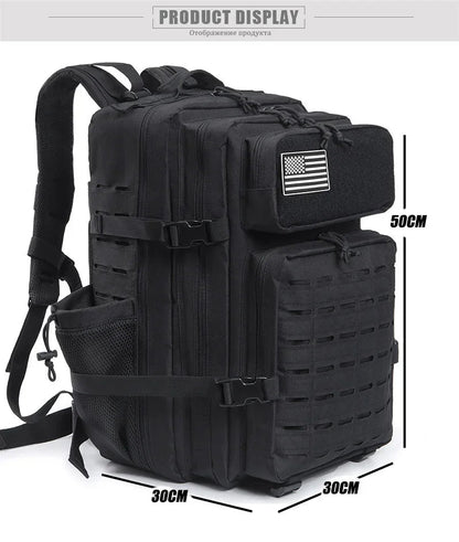 QT&QY 25L/45L Tactical Backpack – Outdoor Survival & Hiking Rucksack for Men & Women, Bug Out Bag with Bottle Holder