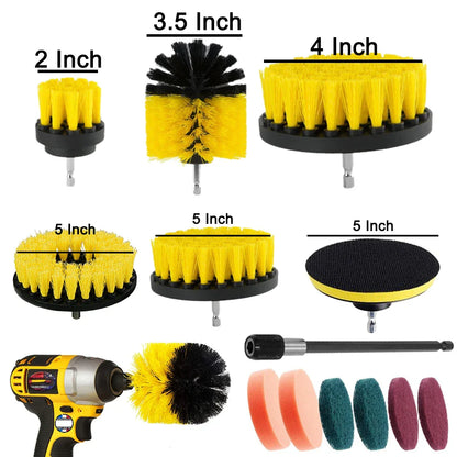 Efficient 12/4 Pcs Electric Drill Brush Kit for Household Cleaning: Carpet, Glass, Car, Kitchen, Bathroom, and Toilet Cleaning Tools