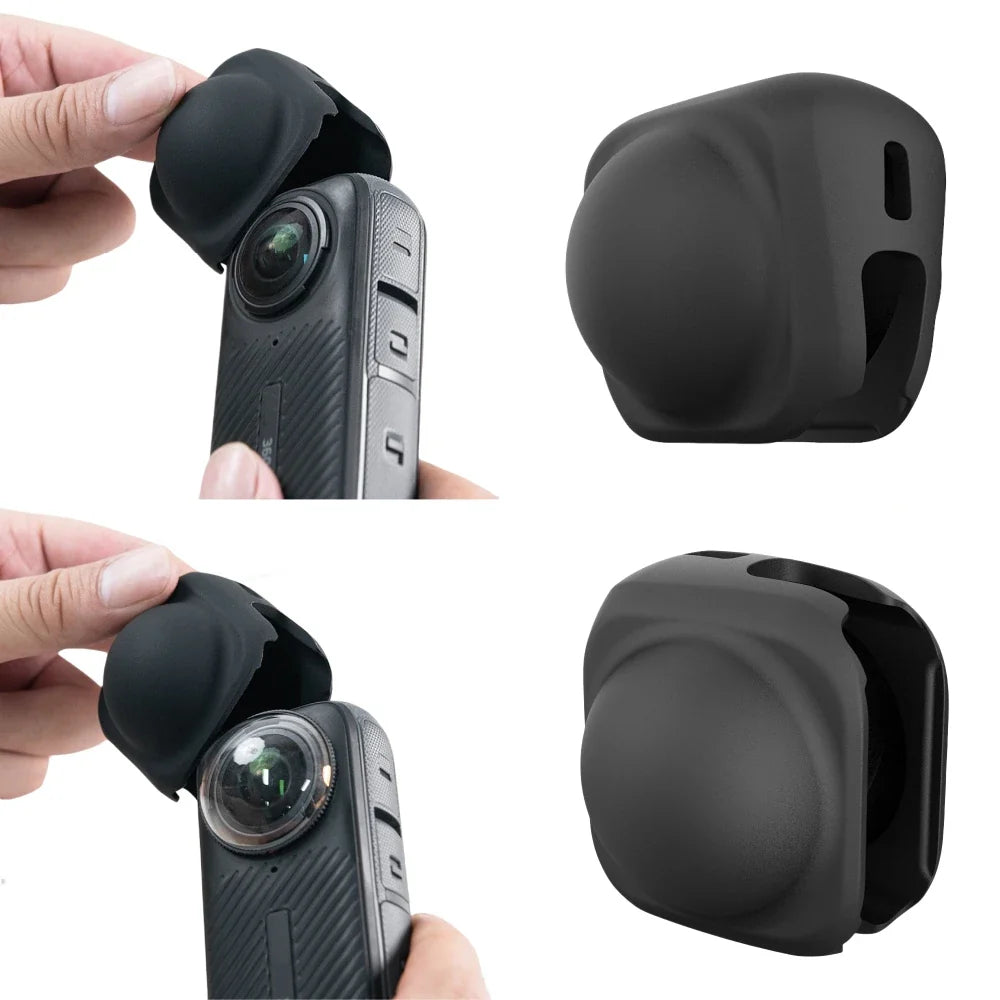 Silicone Desktop Base Holder & Lens Cover for Insta360 X4 - Fixed Stand Mount for Camera Accessories