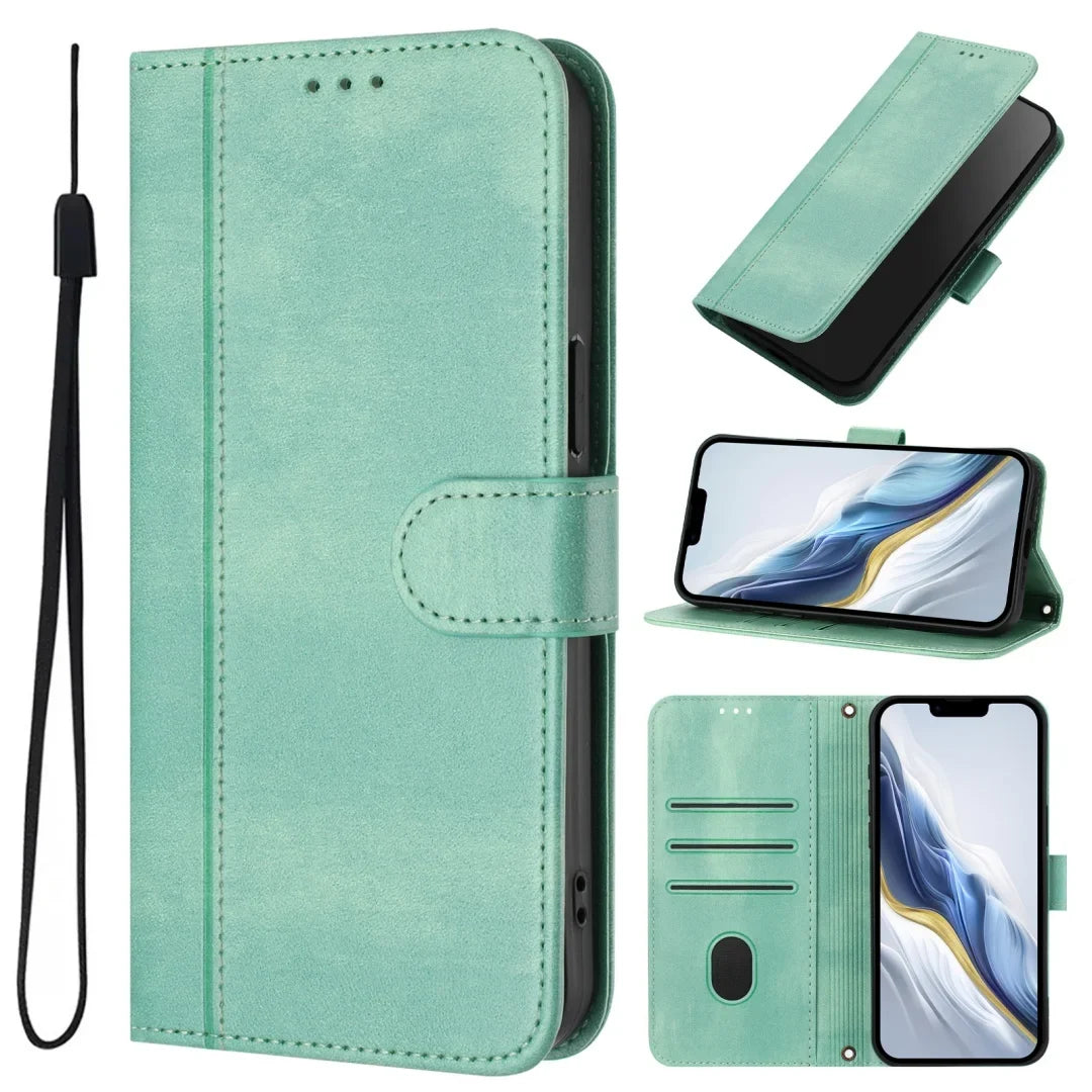 Samsung Galaxy A17 & A07 4G/5G Case - Vintage Leather Flip Wallet Cover with Cash Slots