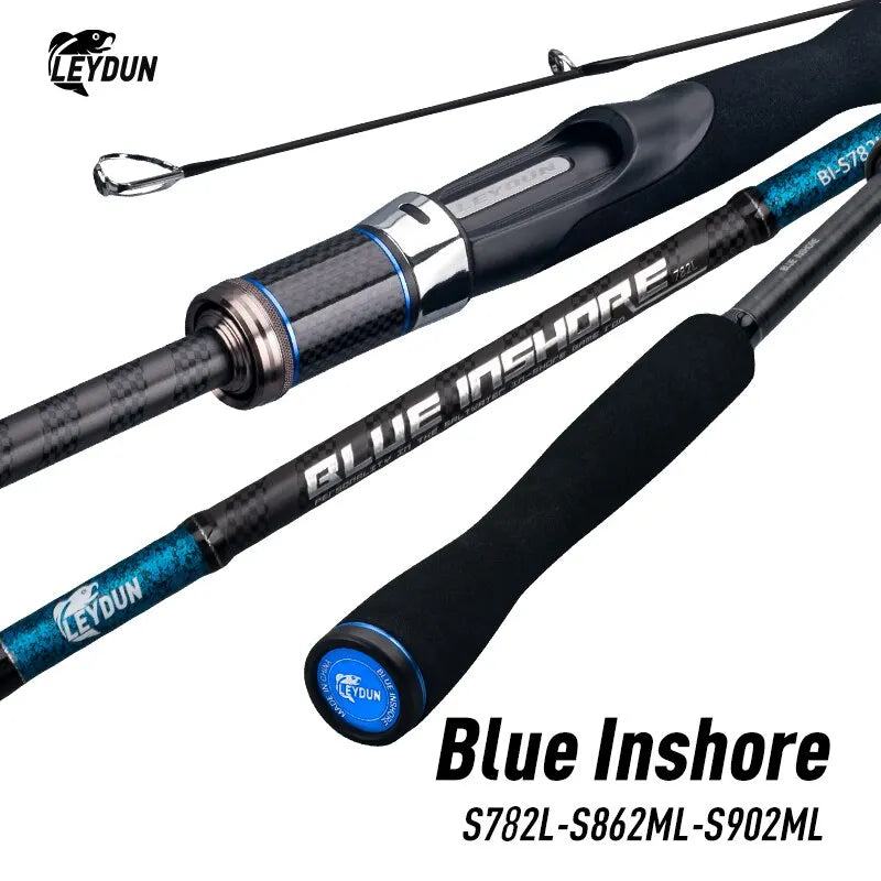 Blue Inshore Fishing Rod - Lightweight Fast-Action Saltwater Spinning Rod