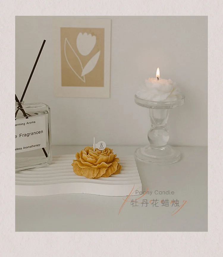 Peony Flower Scented Candle - Perfect Gift Decoration for Mother's Day & Birthdays
