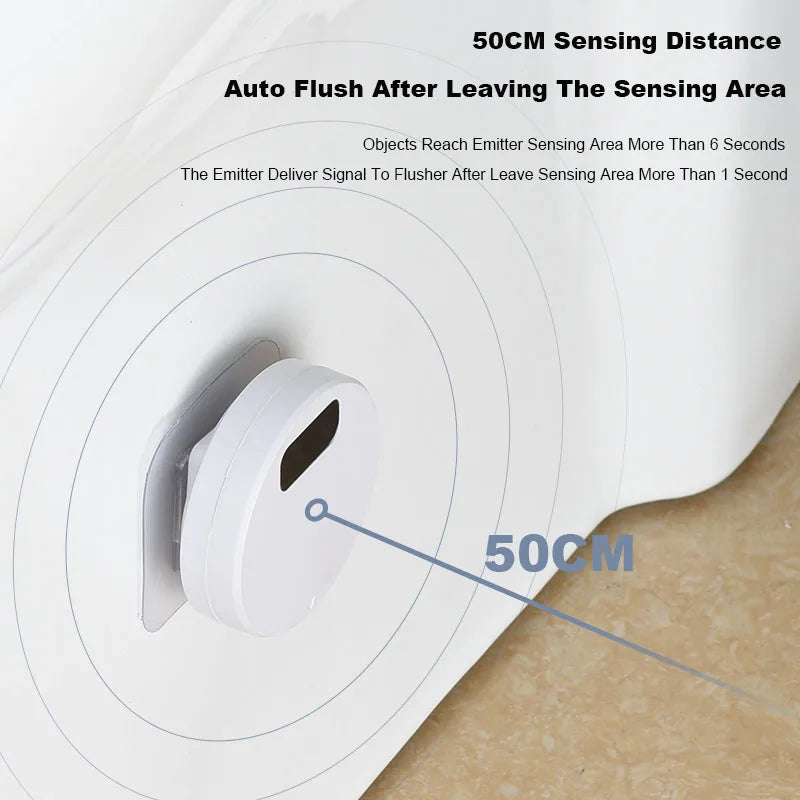 Smart Home Kit: Automatic Toilet Flush Button with External Infrared Flush Sensor | Induction Toilet Flusher