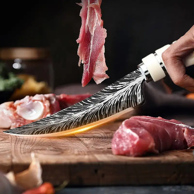 Professional Stainless Steel Kitchen Knives - Multi Functional Steak Cutting Boning & Fruit Knife Set