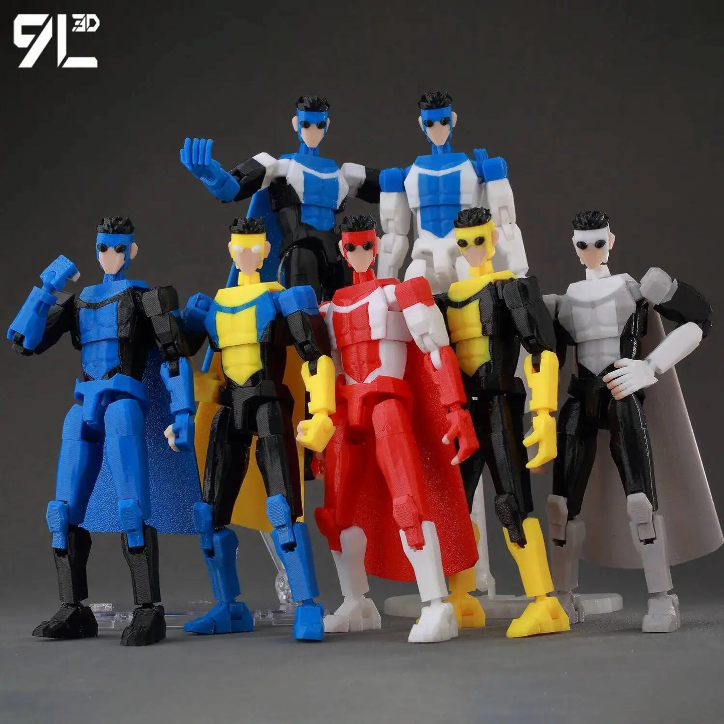 9L3D Lucky 13 Invincible Boy Action Figure – 3D Printed Multi-Jointed Poseable Anime Collectible Model Toy Gift