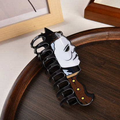New Horror Series Hair Clips — Acrylic Claw Clips with Clown, Crab, and Shark Designs, Halloween Hair Accessories for Women