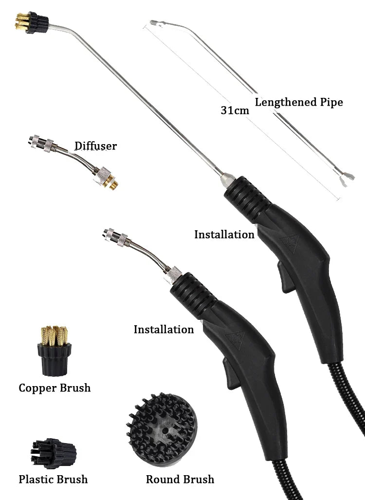 3000W Handheld Steam Cleaner – High-Pressure & High-Temperature Alkaline Disinfection for Kitchen, Car, and Air Conditioning