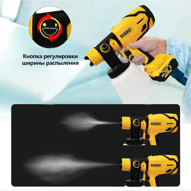 Dewalt 800ML Electric Spray Gun – Cordless Paint Sprayer for Auto & Furniture Coating, Compatible with Dewalt 18V/20V Battery