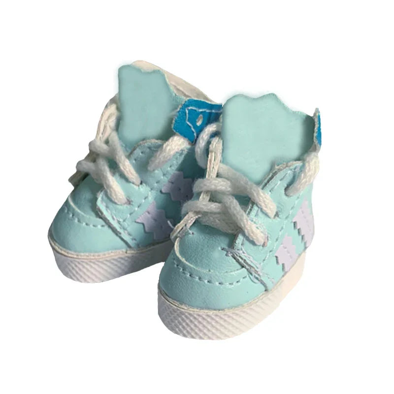 Labubu Doll Sneakers (4x1.8cm) - Shoes for 17cm Macaron Plush, 15cm EXO Cotton, & 1/6 BJD Dolls Accessories