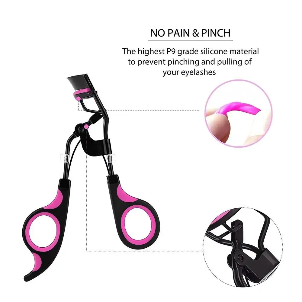 Professional Eyelash Curler with 10 Replacement Pads — Women’s Eyelashes Curling Tweezers & Makeup Beauty Tool