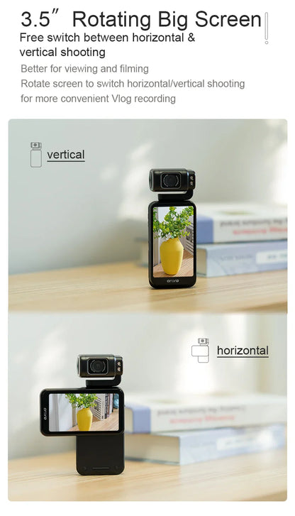 Ordro M3 Pocket Digital Camcorder — 5K 30FPS with Image Stabilization & Large Screen, Handy Travel Vlog Camera