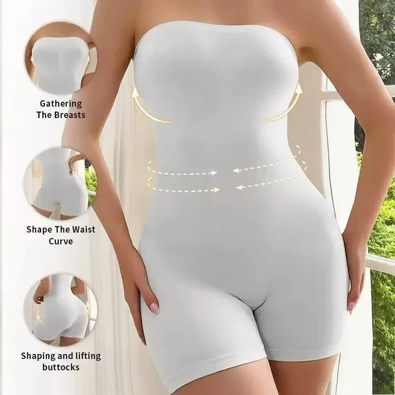 Women’s Seamless Shapewear Corset Bodysuit – High Waisted Tummy Control Hip Lifting Slimming Body Shaper Pants