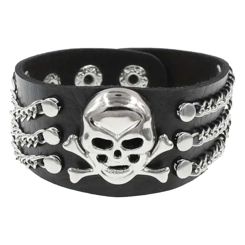 Gothic Punk Multi-Chain Bracelet – Retro Street Dance Jewelry for Halloween, Cosplay, Christmas & Birthday Gifts