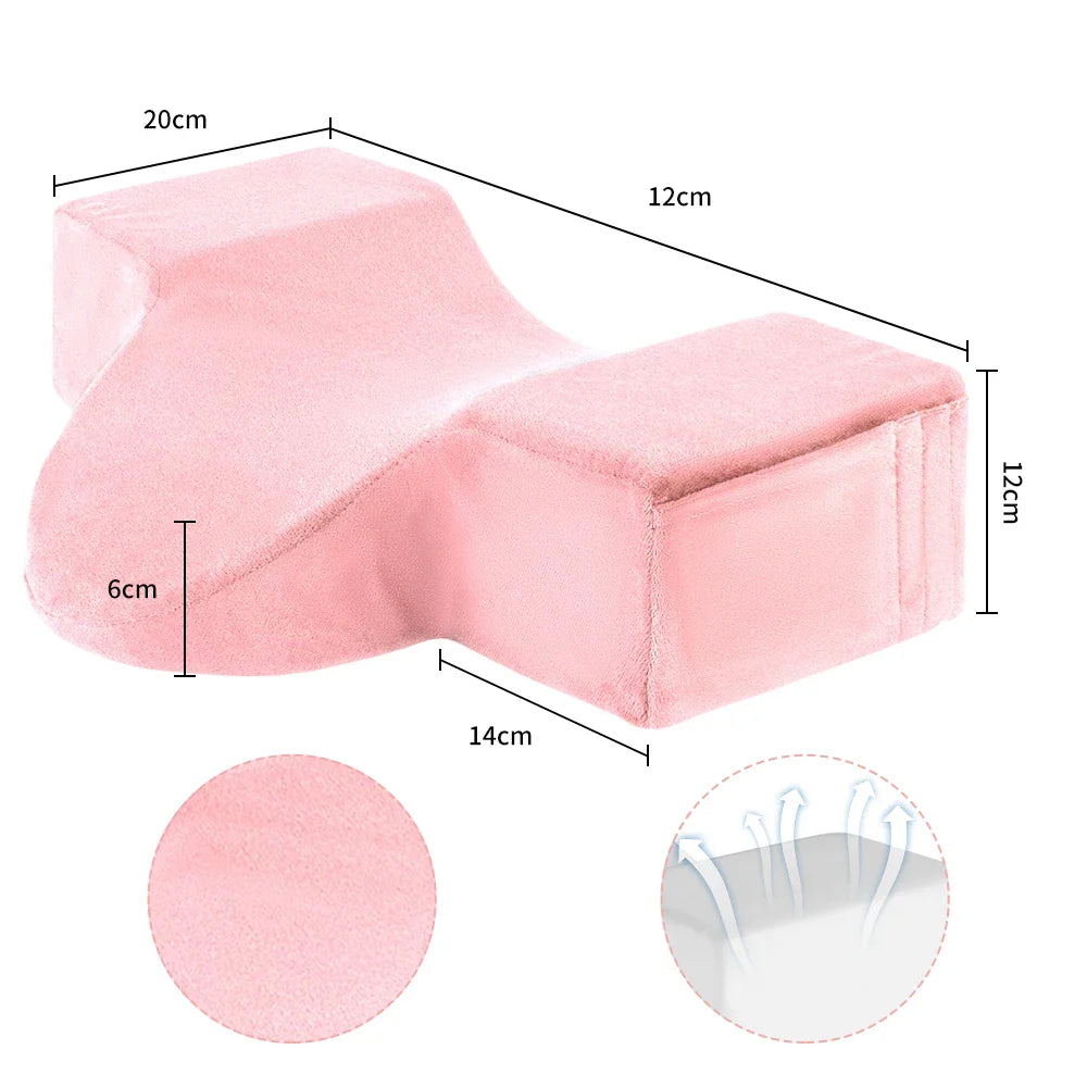 Pink Eyelash Neck Pillow – U-Shaped Memory Foam Support for Lash Extension Accessories
