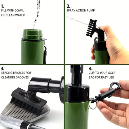 1pc Golf Club Cleaner Groove Tube: Leakproof Reservoir Squeeze Bottle Golf Brush - Easy Cleaning Tool for Golf Clubs