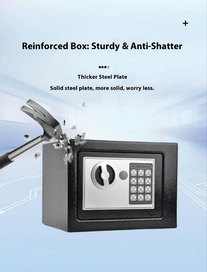 2025 Electronic Digital Keypad Safe — All-Steel Security Box for Home & Office with Password and Key Unlock