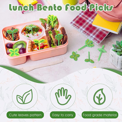 8pcs Four-Leaf Clover Fruit Fork Toothpick - Bento Box Accessories for Food Decoration and Desserts
