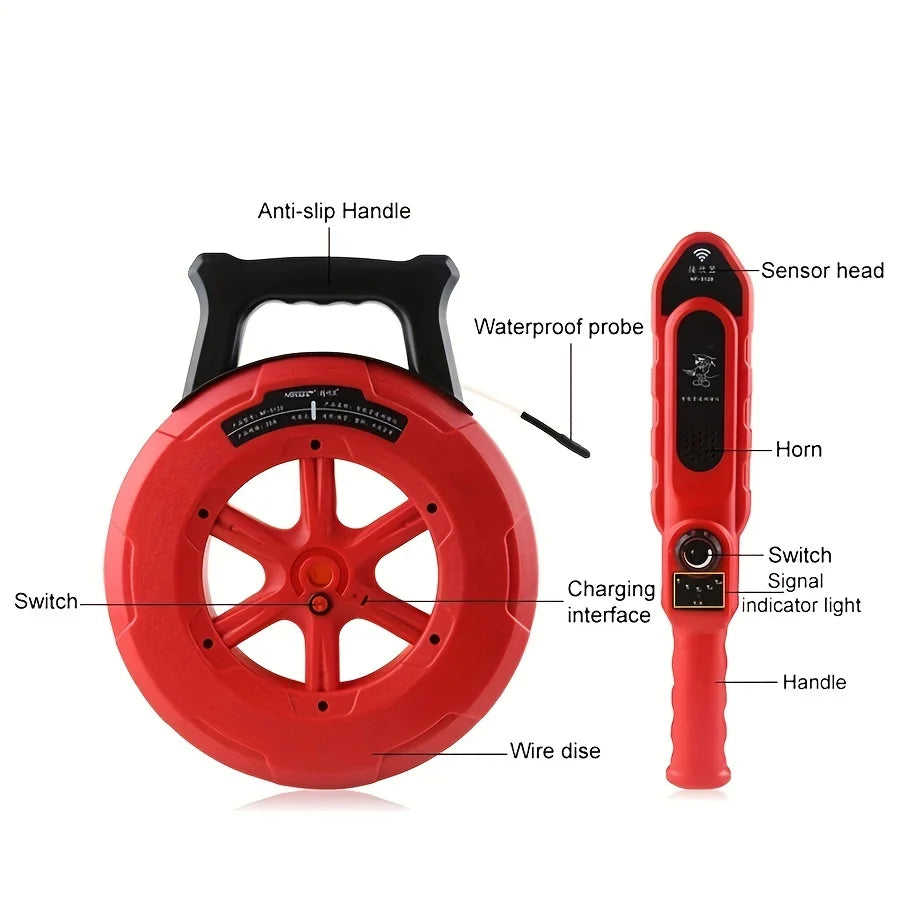 Noyafa Pip Iron Pipe Blockage Detector: 20M Line Diagnostic Tool for Pipeline Blocking - Plumbers Instrument for Clogging Scanner
