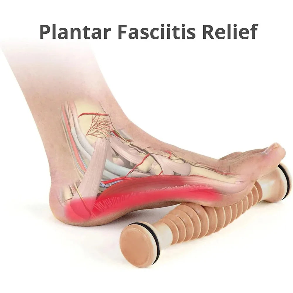 Wooden Foot Roller Massager — Acupressure Therapy for Plantar Fasciitis, Foot Arch & Myofascial Pain