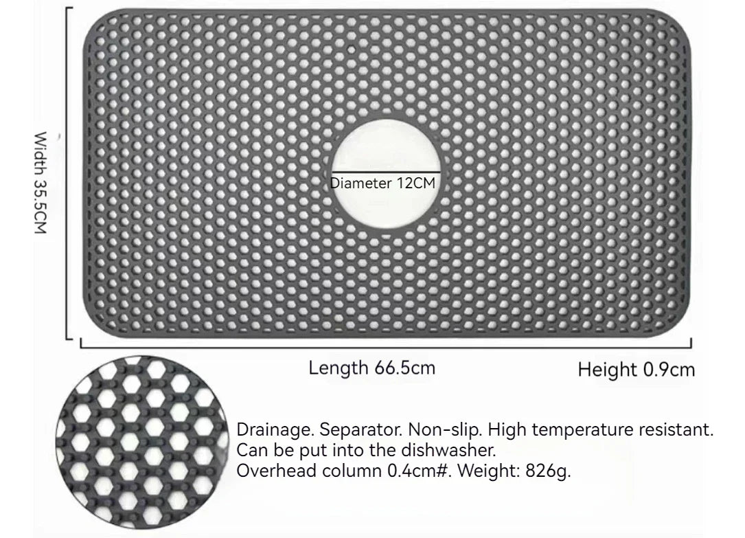 Food-Grade Silicone Hollow Insulation Mat – Non-Slip Kitchen Sink Protector & Desktop Table Mat