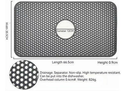 Food-Grade Silicone Hollow Insulation Mat – Non-Slip Kitchen Sink Protector & Desktop Table Mat
