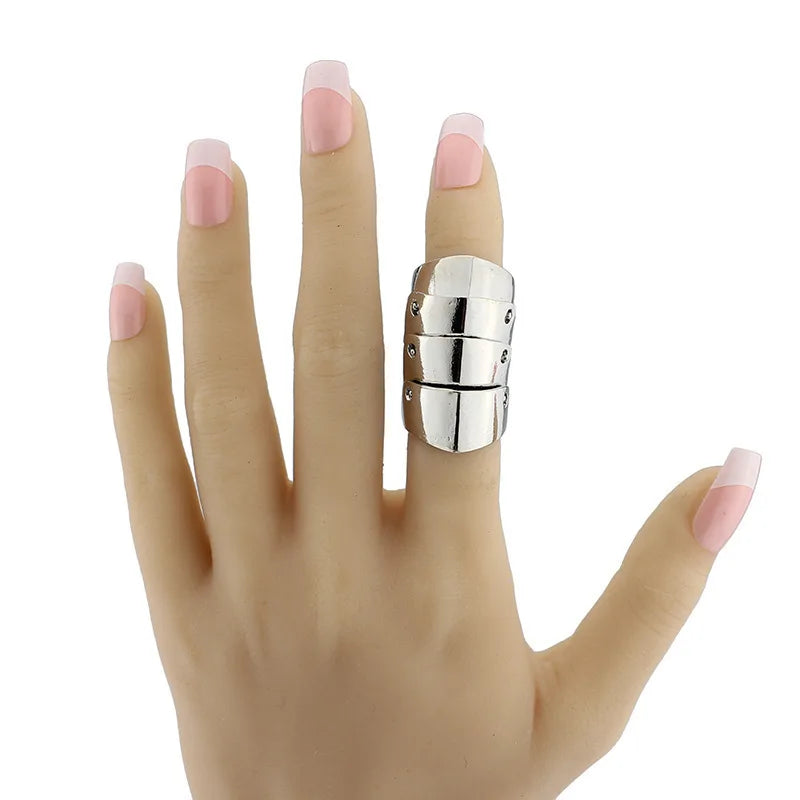 Anime Oosaki Nana Punk Gothic Armor Rings – Rock Scroll Knuckle Finger Jewelry for Men & Women Cosplay Gift