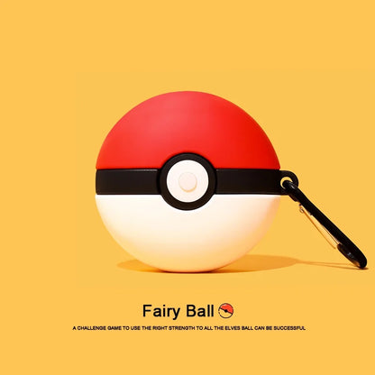 3D Poke Ball Silicone Case for AirPods Pro 2 — Cute Cartoon Anime Earphone Cover for Kids & Boys