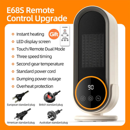 1200W Portable Electric Fan Heater – 220V Room Heater for Home, Office & Desktop Winter Warming
