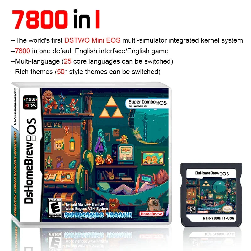 NDS 7800-in-1 R4 Game Card – Zelda-Themed Handheld Flash Cartridge for 3DS & NDS, Gift Collection