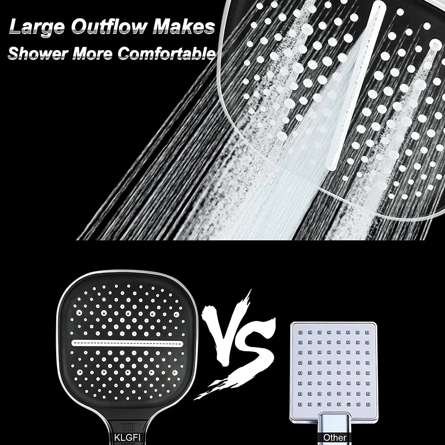 Large 7 Modes Adjustable Shower Head - High-pressure Water-saving Mixer Nozzles for Bathroom, Shower Accessories