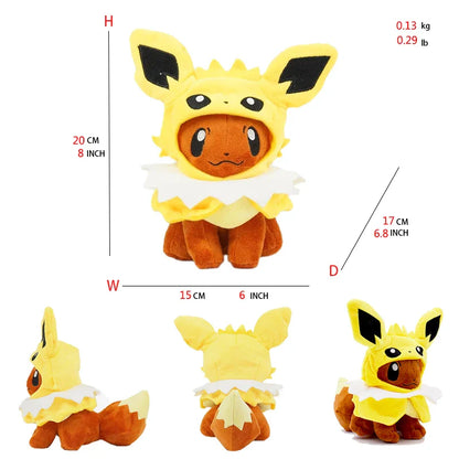 Eevee Evolution Plush Toy Set – Umbreon, Espeon, Jolteon, Flareon, Glaceon, Vaporeon, Sylveon, Leafeon Soft Stuffed Cartoon Collectibles