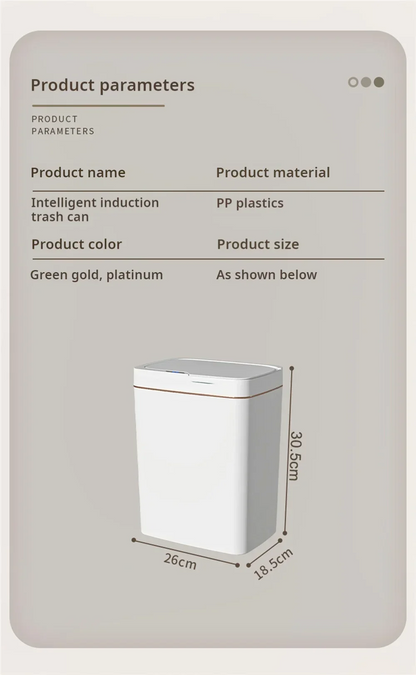 15L Smart Sensor Trash Can – Non-Contact Automatic Bagging Electronic Trash Bin for Smart Home & Bathroom, White