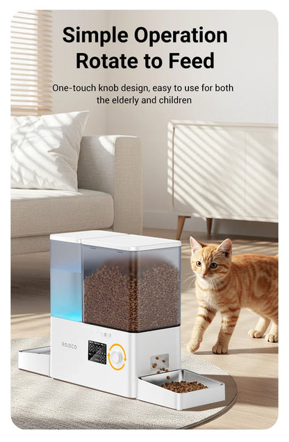 ROJECO 2-in-1 Automatic Pet Feeder & Water Fountain – 8.5L Dog Food Dispenser