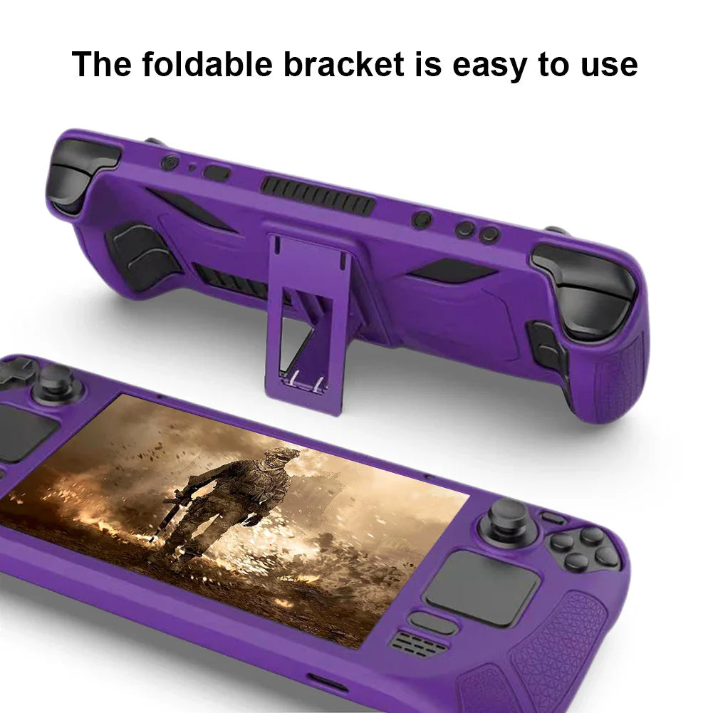 Silicone Console Protector for Steam Deck – Anti-Slip Soft Shell Case with Bracket Replacement Accessories