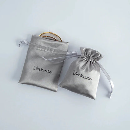 100PCS Silk Satin Jewelry Gift Bags – Drawstring Pouches for Necklace, Bracelet & Earrings, Wedding Party Favor & Christmas Gift Packaging, Custom Logo Ready