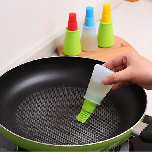 Silicone Oil Brush Set for Cooking and Baking - Versatile Kitchen Accessories, Non-Stick Basting Brushes for Cake, Bread, and Pastry, Essential BBQ and Cooking Utensils