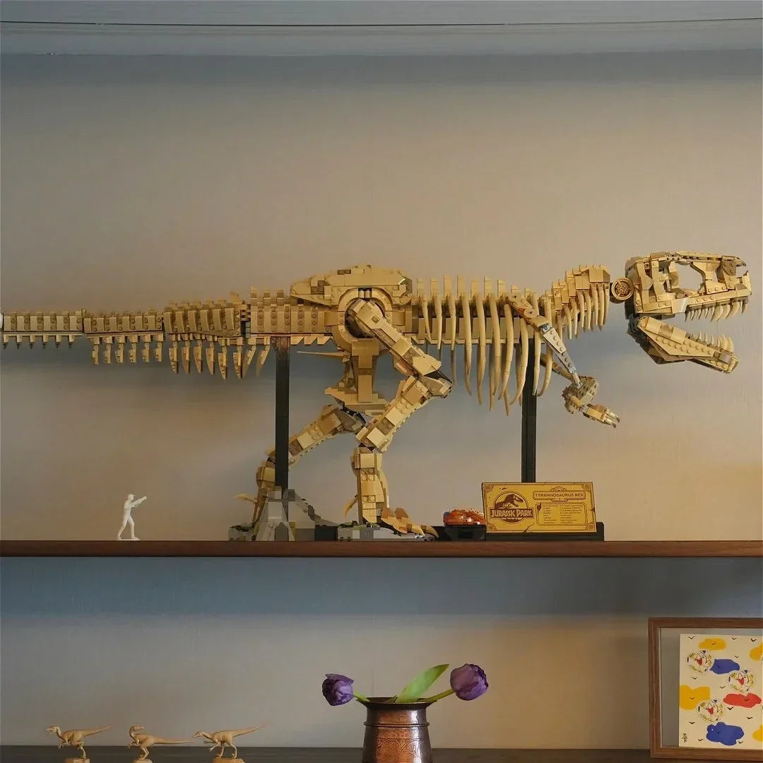 T-Rex Fossil Building Blocks Set – Tyrannosaurus Rex Dinosaur Model, Lego-Compatible Christmas Gift