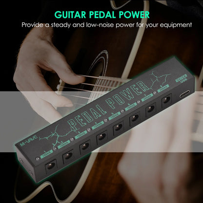 M-VAVE PEDAL POWER - Guitar Pedal Power Supply with 8 Isolated DC Outputs for Guitar Effectors