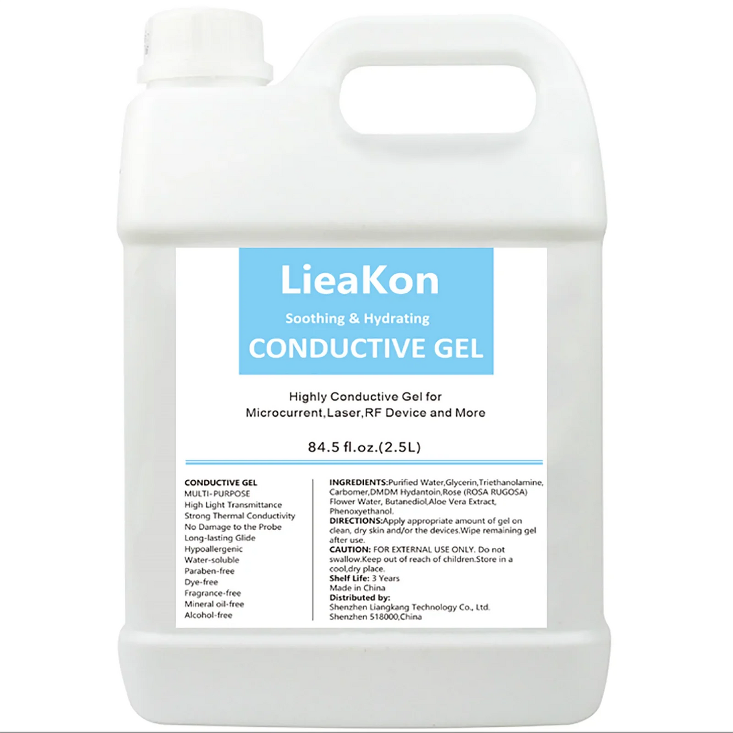 2.5L Gel Conductor – Clear Contact Gel for Radiofrequency & Cavitation Ultrasound Beauty, Face & Body Skin Care