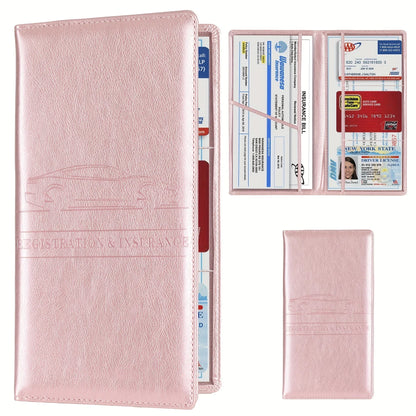 Men's Card Holder, Car Registration Vehicle License Insurance Card Holder Wallet