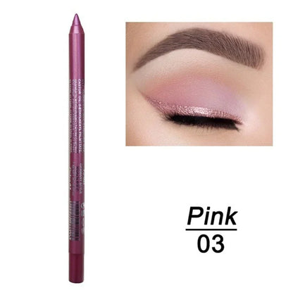 14-Color Waterproof Eyeliner Pencil – Long-Lasting Smokey Punk Style High-Pigment Shimmer Eyeshadow Stick