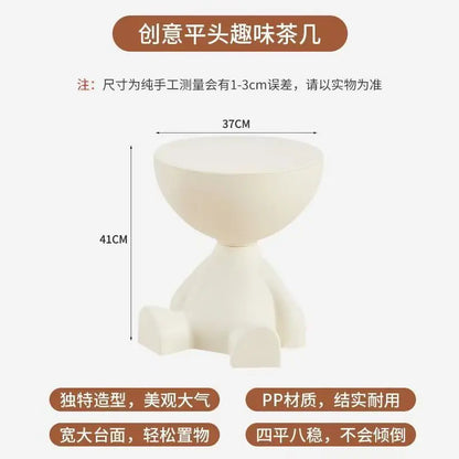 Light Luxury Cartoon Sofa Side Table – Creative Plastic Coffee Table, Small Household Flat-Head Coffee & Living Room Furniture Side Table