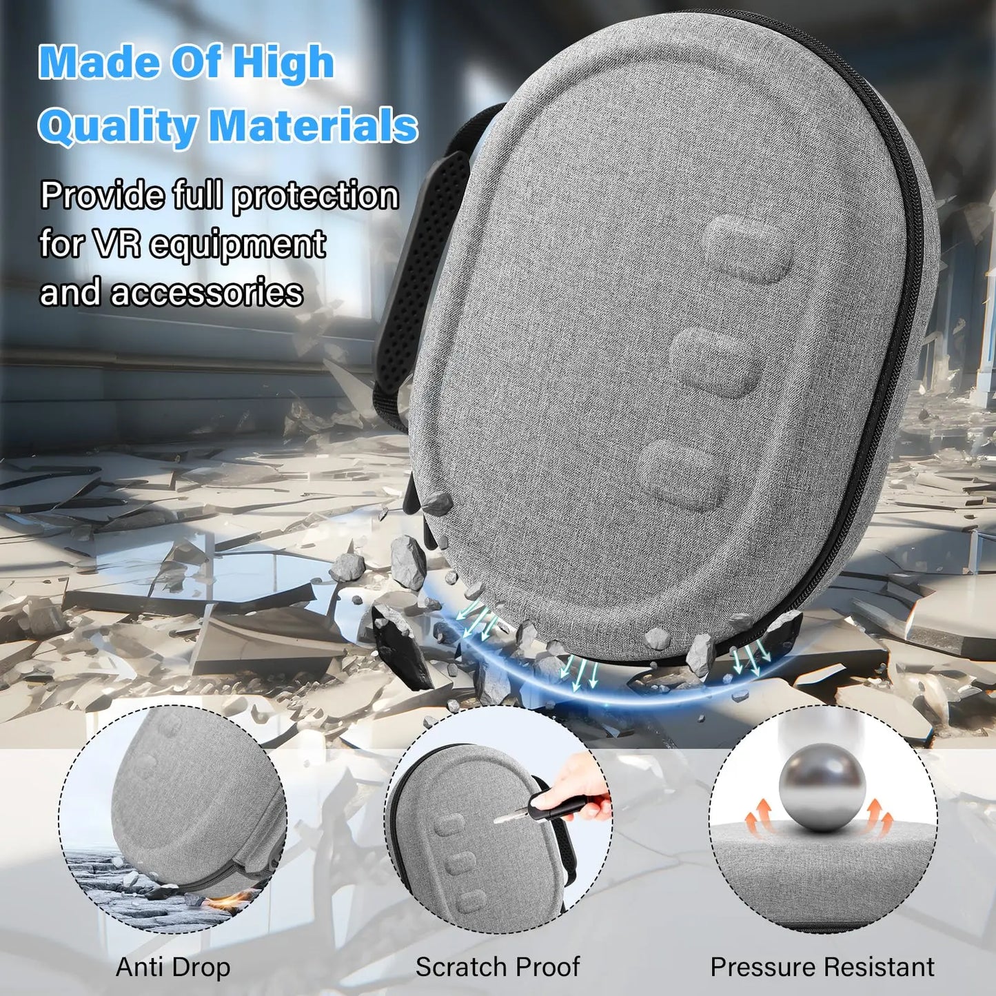 Hard Carrying Case for Meta Quest 3 – Portable Travel Protection VR Accessories