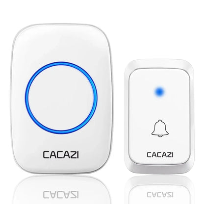 CACAZI A06 DC Battery-Operated Wireless Waterproof Doorbell – 300M Remote, 36 Chimes, Cordless Home Call Bell