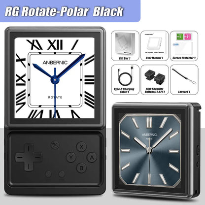 ANBERNIC RG Rotate Android Handheld Game Console – 3.5” IPS 720×720 Retro Gaming Emulator, T618 WiFi Portable Player 3GB+32GB
