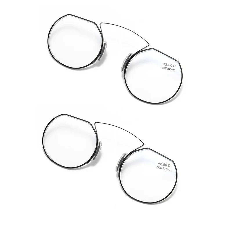 Clip-On Nose Reading Glasses – Anti-Blue Light Presbyopic Eyewear for Men & Women, 1.5 Magnification
