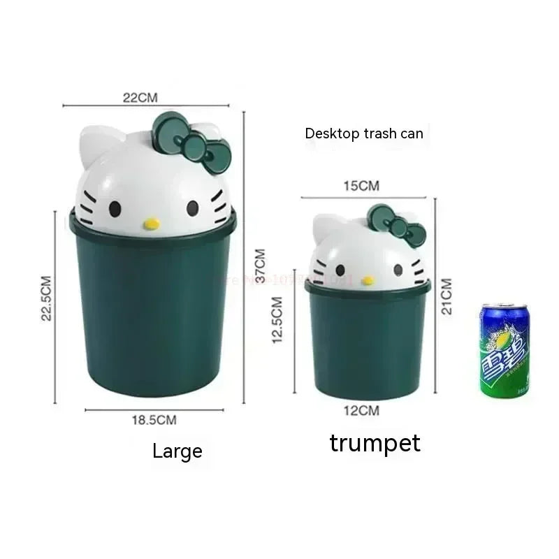 New Sanrio Hello Kitty Kawaii Dustbin – Trash Can for Living Room, Bedroom & Toilet