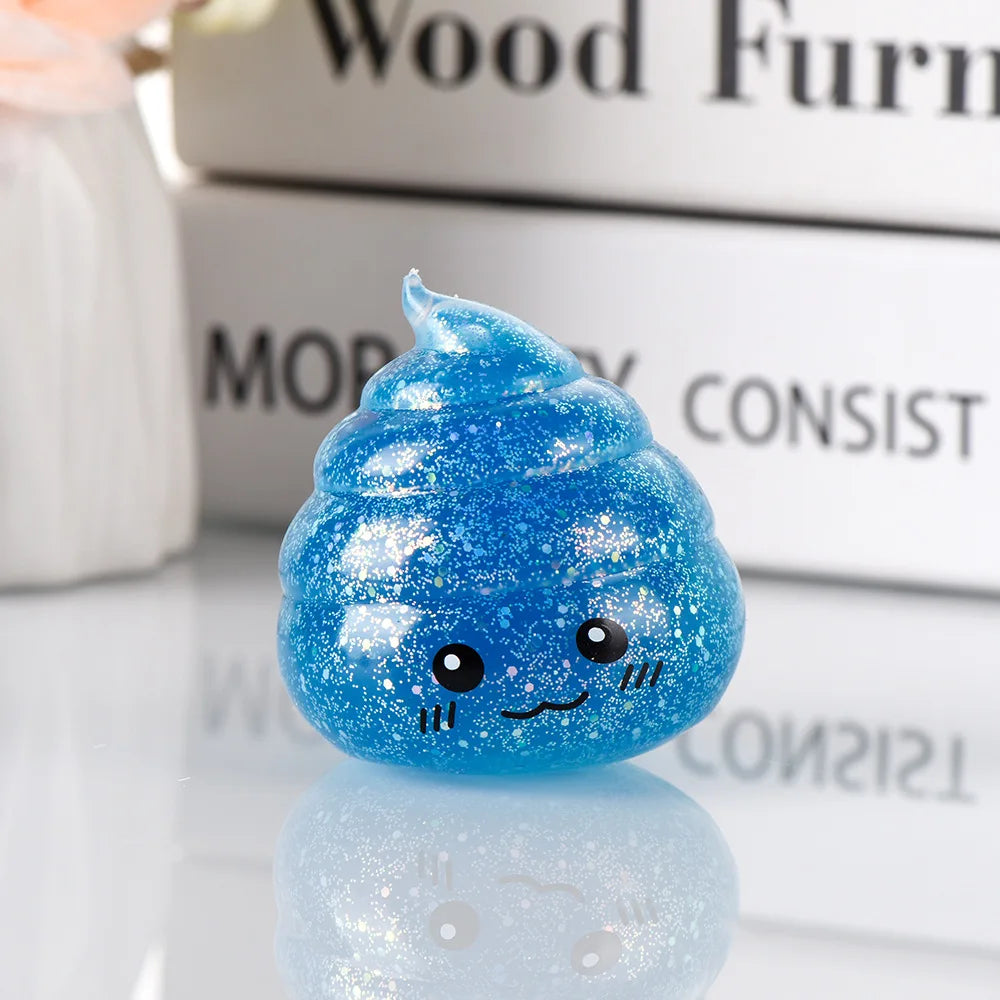 Novelty Squishy Poo Stress Ball – Glitter Fidget Toy for Kids & Adults, Funny Prank Gift