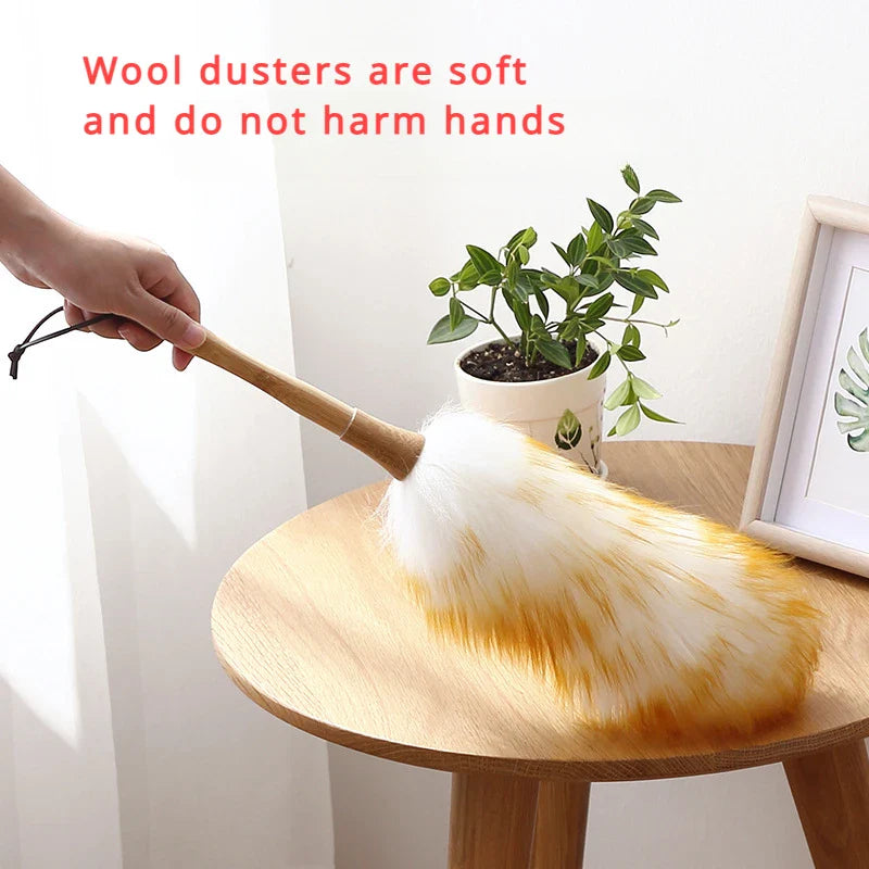 Scalable Wool Duster Brush — Household & Car Cleaning Tool, Washable Dust Sweeper for Home Use
